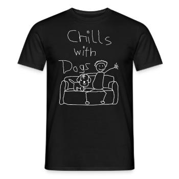 Celui avec le chien refroidit chien propriétaire de chien chien - T-shirt homme - noir - Devant - AI Model Male 178 light (178cm)