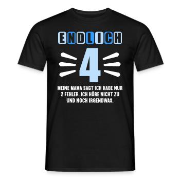 Endlich 4 Mama sagt hab nur 2 Fehler 4. Geburtstag - Männer T-Shirt - Schwarz - Vorne - AI Model Male 178 light (178cm)
