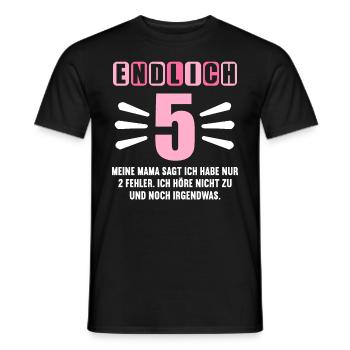 Endlich 5 Mama sagt hab nur 2 Fehler 5. Geburtstag - Männer T-Shirt - Schwarz - Vorne - AI Model Male 178 light (178cm)