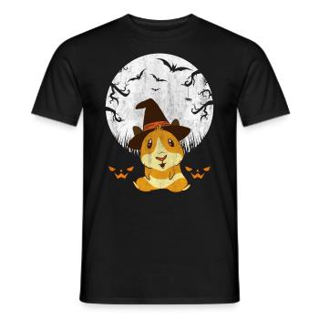 Halloween Hamster Pumpkins Scary Bat - Men's T-Shirt - black - Front - AI Model Male 178 light (178cm)