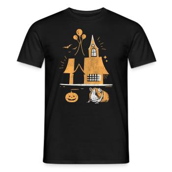 Halloween Hamster In Halloween Yard - Men's T-Shirt - black - Front - AI Model Male 178 light (178cm)