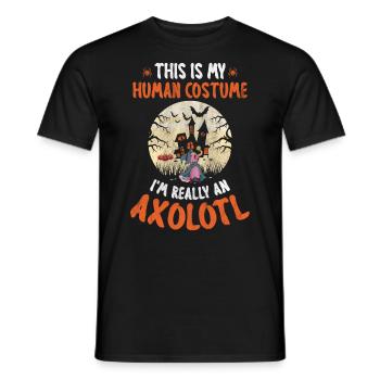 Halloween Axolotl Citrouille Halloween Yard - T-shirt homme - noir - Devant - AI Model Male 178 light (178cm)