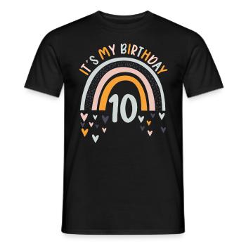 10 years old Rainbow Rainbow 10th birthday - Men's T-Shirt - black - Front - AI Model Male 178 light (178cm)