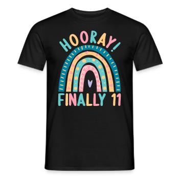11 Jahre alt Rainbow Regenbogen 11. Geburtstag - Männer T-Shirt - Schwarz - Vorne - AI Model Male 178 light (178cm)