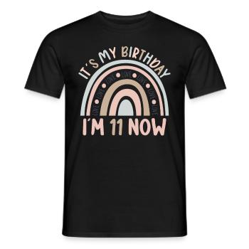 11 years old Rainbow Rainbow 11th birthday - Men's T-Shirt - black - Front - AI Model Male 178 light (178cm)