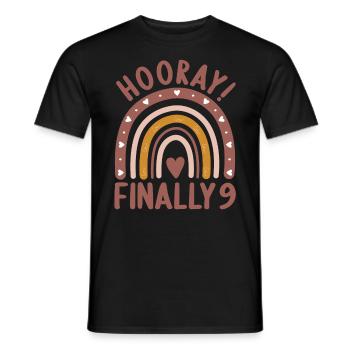 9 years old Rainbow Rainbow 9th birthday - Men's T-Shirt - black - Front - AI Model Male 178 light (178cm)