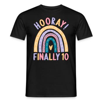 10 years old Rainbow Rainbow 10th birthday - Men's T-Shirt - black - Front - AI Model Male 178 light (178cm)