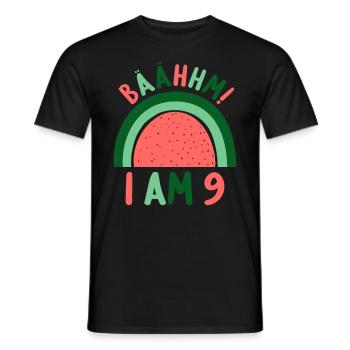9 years old Rainbow Rainbow 9th birthday - Men's T-Shirt - black - Front - AI Model Male 178 light (178cm)