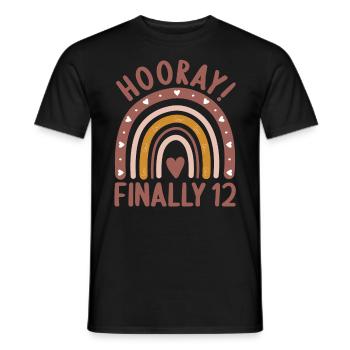 12 years old Rainbow Rainbow 12th birthday - Men's T-Shirt - black - Front - AI Model Male 178 light (178cm)