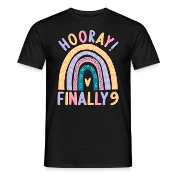 9 years old Rainbow Rainbow 9th birthday - Men's T-Shirt - black - Front - AI Model Male 178 light (178cm)
