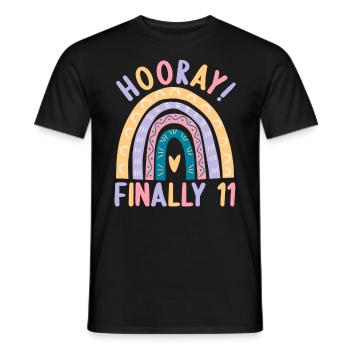11 Jahre alt Rainbow Regenbogen 11. Geburtstag - Männer T-Shirt - Schwarz - Vorne - AI Model Male 178 light (178cm)