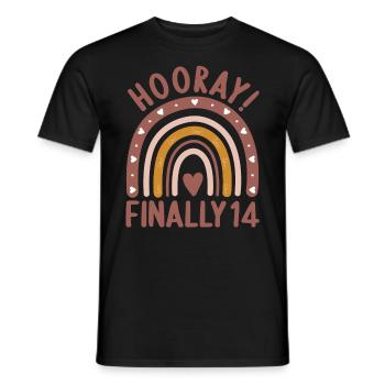14 years old Rainbow Rainbow 14th birthday - Men's T-Shirt - black - Front - AI Model Male 178 light (178cm)