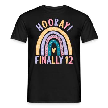 12 years old Rainbow Rainbow 12th birthday - Men's T-Shirt - black - Front - AI Model Male 178 light (178cm)