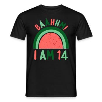 14 years old Rainbow Rainbow 14th birthday - Men's T-Shirt - black - Front - AI Model Male 178 light (178cm)