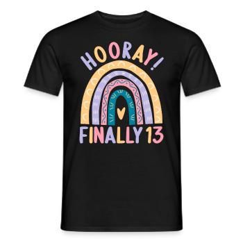13 ans Rainbow Rainbow 13ème anniversaire - T-shirt homme - noir - Devant - AI Model Male 178 light (178cm)