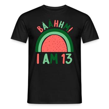 13 ans Rainbow Rainbow 13ème anniversaire - T-shirt homme - noir - Devant - AI Model Male 178 light (178cm)