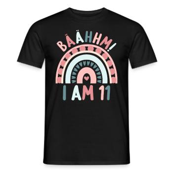 11 years old Rainbow Rainbow 11th birthday - Men's T-Shirt - black - Front - AI Model Male 178 light (178cm)