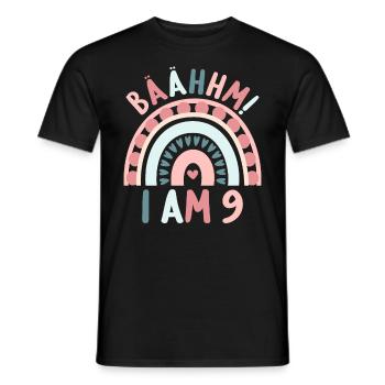 9 years old Rainbow Rainbow 9th birthday - Men's T-Shirt - black - Front - AI Model Male 178 light (178cm)