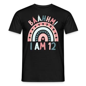12 years old Rainbow Rainbow 12th birthday - Men's T-Shirt - black - Front - AI Model Male 178 light (178cm)