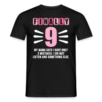 Finally 4 mom says have only 2 mistakes 4th birthday - Men's T-Shirt - black - Front - AI Model Male 178 light (178cm)