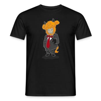 Scottish Highland Cow Cattle Cow Whisperer Farming - Männer T-Shirt - Schwarz - Vorne - AI Model Male 178 light (178cm)