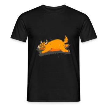 Scottish Highland Cow Cattle Cow Whisperer Farming - Men's T-Shirt - black - Front - AI Model Male 178 light (178cm)