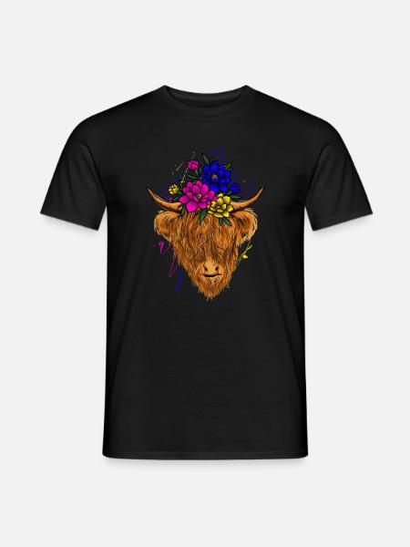 Scottish Highland Cow Cattle Cow Whisperer Farming - Mænd T-shirt - sort