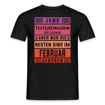Wäscherei Geburtstag Februar geboren - Männer T-Shirt - Schwarz - Vorne - AI Model Male 178 light (178cm)