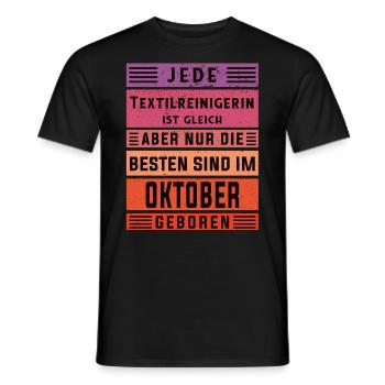 Wäscherei Geburtstag Oktober geboren - Männer T-Shirt - Schwarz - Vorne - AI Model Male 178 light (178cm)