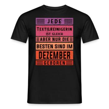 Wäscherei Geburtstag Dezember geboren - Männer T-Shirt - Schwarz - Vorne - AI Model Male 178 light (178cm)