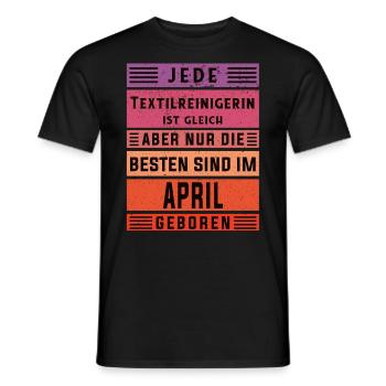Wäscherei Geburtstag April geboren - Männer T-Shirt - Schwarz - Vorne - AI Model Male 178 light (178cm)