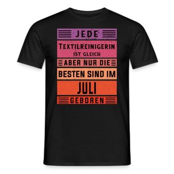 Wäscherei Geburtstag Juli geboren Textilreinigerin - Männer T-Shirt - Schwarz - Vorne - AI Model Male 178 light (178cm)