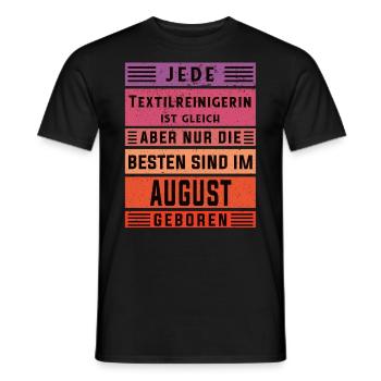Wäscherei Geburtstag August geboren - Männer T-Shirt - Schwarz - Vorne - AI Model Male 178 light (178cm)
