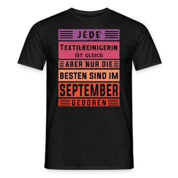 Wäscherei Geburtstag September geboren - Männer T-Shirt - Schwarz - Vorne - AI Model Male 178 light (178cm)
