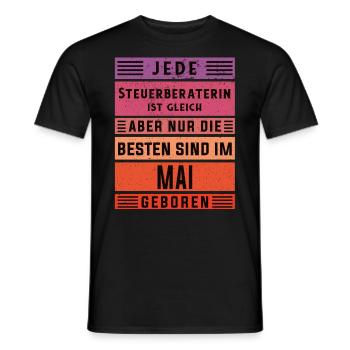 Buchhalter Geburtstag Mai geboren Steuerberaterin - Männer T-Shirt - Schwarz - Vorne - AI Model Male 178 light (178cm)