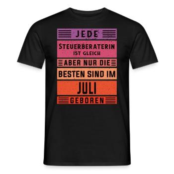 Buchhalter Geburtstag Juli geboren Steuerberaterin - Männer T-Shirt - Schwarz - Vorne - AI Model Male 178 light (178cm)