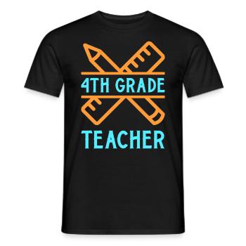 4e année Enseignante éducatrice École de formation à l’emploi - T-shirt homme - noir - Devant - AI Model Male 178 light (178cm)