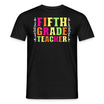 5e année Enseignante éducatrice École de formation à l’emploi - T-shirt homme - noir - Devant - AI Model Male 178 light (178cm)