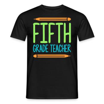 5e année Enseignante éducatrice École de formation à l’emploi - T-shirt homme - noir - Devant - AI Model Male 178 light (178cm)