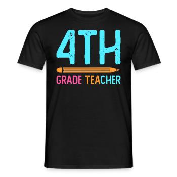 4e année Enseignante éducatrice École de formation à l’emploi - T-shirt homme - noir - Devant - AI Model Male 178 light (178cm)