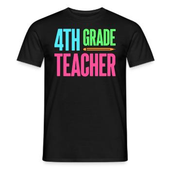 4e année Enseignante éducatrice École de formation à l’emploi - T-shirt homme - noir - Devant - AI Model Male 178 light (178cm)