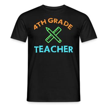 4e année Enseignante éducatrice École de formation à l’emploi - T-shirt homme - noir - Devant - AI Model Male 178 light (178cm)