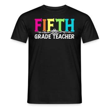 5e année Enseignante éducatrice École de formation à l’emploi - T-shirt homme - noir - Devant - AI Model Male 178 light (178cm)
