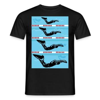 Finswimming Swimming Swimmer Swim Water Sport - Men's T-Shirt - black - Front - AI Model Male 178 light (178cm)