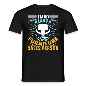 I'm No Lady I'm A Furniture Sales Person Job - Men's T-Shirt - black - Front - AI Model Male 178 light (178cm)
