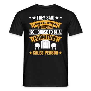 Furniture Sales Person Salesman Saleswoman Job - Männer T-Shirt - Schwarz - Vorne - AI Model Male 178 light (178cm)