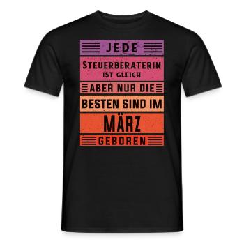 Buchhalter Geburtstag März geboren Steuerberaterin - Männer T-Shirt - Schwarz - Vorne - AI Model Male 178 light (178cm)