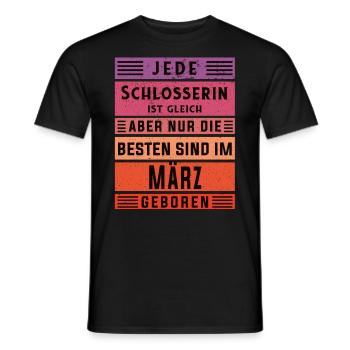 Kfz-Mechaniker Geburtstag März geboren Schlosserin - Männer T-Shirt - Schwarz - Vorne - AI Model Male 178 light (178cm)