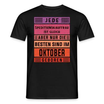 Spediteur Geburtstag Oktober geboren - Männer T-Shirt - Schwarz - Vorne - AI Model Male 178 light (178cm)