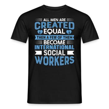 Profession de travailleur social international - T-shirt homme - noir - Devant - AI Model Male 178 light (178cm)